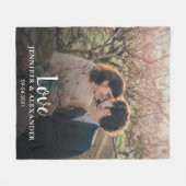 自分の婚約コンプ結婚ルの写真を作成 フリースブランケット (正面(横))