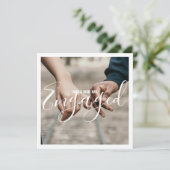 自分の婚約写真の告知パーティーカード 案内状 (スタンド正面)