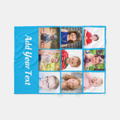 自分の子どもの家族の写真の作成コラージュ フリースブランケット (正面(横))