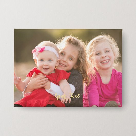 自分の子供のカスタム写真ピンボタンを作成しゃれているする 缶バッジ (正面)