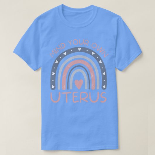 自分の子宮に注意する女性解放者の女性の権利3905 Tシャツ (デザイン正面)