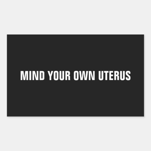 自分の子宮の白黒ミニマル 長方形シール (正面)