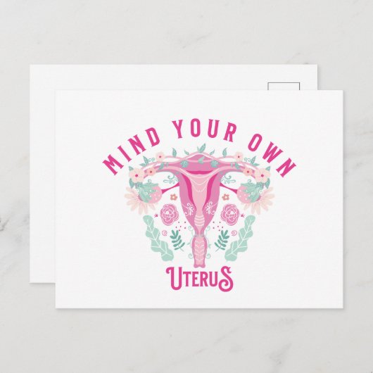 自分の子宮を気にする ポストカード (正面/裏面)