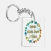 自分の子宮を気にする | 力を付けるフェミニストフローラ キーホルダー (正面左)