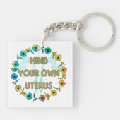 自分の子宮を気にする | 力を付けるフェミニストフローラ キーホルダー (裏面)