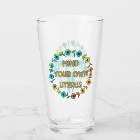 自分の子宮を気にする | 力を付けるフェミニストフローラ タンブラーグラス (裏面)