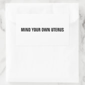 自分の子宮を白い黒のミニマリストに気を付けなさい 長方形シール (バッグ)