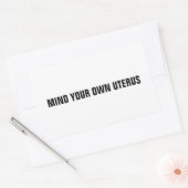 自分の子宮を白い黒のミニマリストに気を付けなさい 長方形シール (封筒)