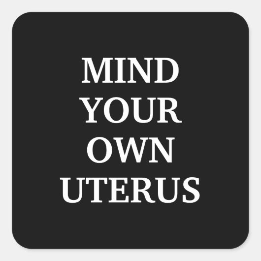 自分の子宮を白黒に保エレガントつ スクエアシール (正面)