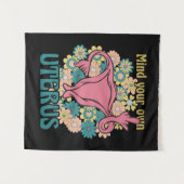 自分の子宮フェミニストのプロの選択に注意 タペストリー (正面(横))