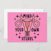 自分の子宮フェミニストのプロの選択に注意 ポストカード (正面/裏面)