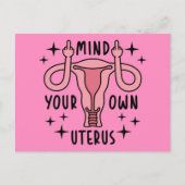 自分の子宮フェミニストのプロの選択に注意 ポストカード (正面)