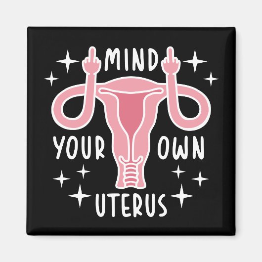 自分の子宮フェミニストのプロの選択に注意 マグネット (正面)