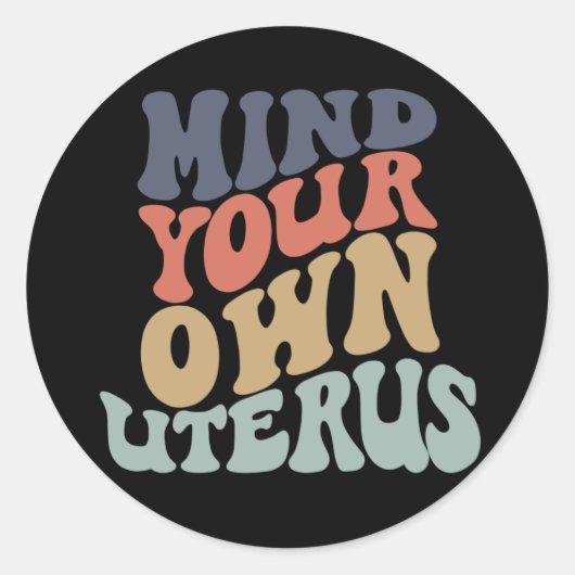 自分の子宮フェミニストを気にする ラウンドシール (正面)