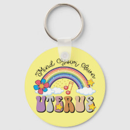 自分の子宮フェミニズムのプロの選択レインボーに注意 キーホルダー