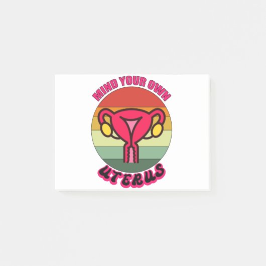 自分の子宮プロの選択フェミニストの権利を守る ポストイット (正面)