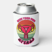 自分の子宮プロの選択フェミニストの権利を守る 缶クーラー (缶裏面)