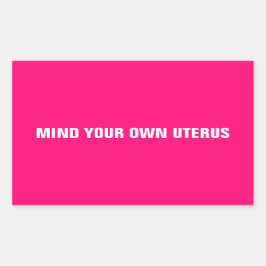 自分の子宮ホットピンクの白ミニマリストに注意 長方形シール
