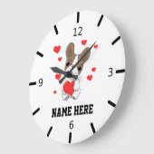 自分の子犬の愛をパーソナライズする ラージ壁時計 (傾斜)