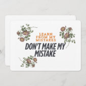 自分の学ミスから招待状とポストカード – はっきりした 招待状 (正面/裏面)