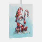 自分の安いペパーミントクリスマス格言を作成 ガラスオーナメント (正面右)