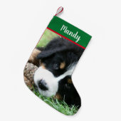 自分の完全な写真犬のクリスマスを作成 スモールクリスマスストッキング (正面 (吊り時))