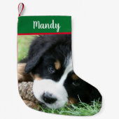 自分の完全な写真犬のクリスマスを作成 スモールクリスマスストッキング (正面)