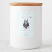 自分の宝石で飾られたフクロウの薬品用ラベルを作成する フードラベル (正面)