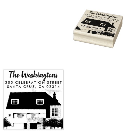 自分の家の写真をアップロード差出人住所 ラバースタンプ (押印)