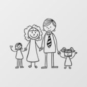 自分の家または車のスティック図ファミリを作成 ウィンドウサイン (シート)