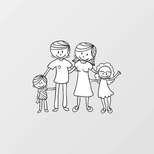 自分の家または車のスティック図ファミリを作成 ウィンドウサイン (シート)