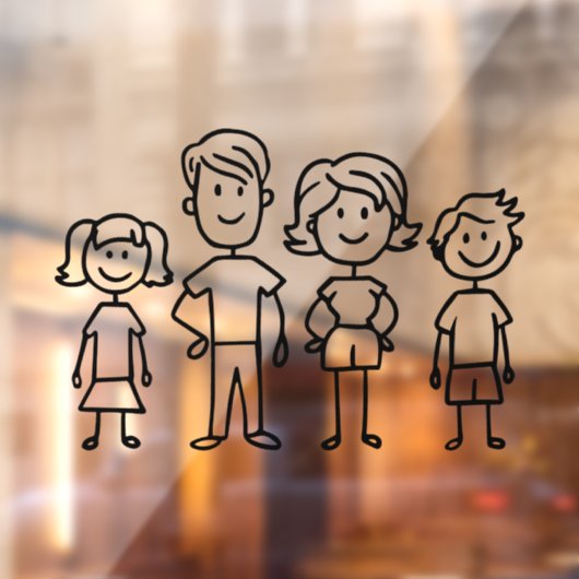 自分の家または車のスティック図ファミリを作成 ウィンドウサイン (シート2)