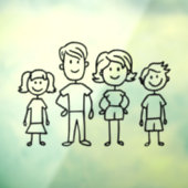 自分の家または車のスティック図ファミリを作成 ウィンドウサイン (シート3)