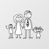 自分の家または車のスティック図ファミリを作成 ウィンドウサイン (シート)