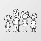 自分の家または車のスティック図ファミリを作成 ウィンドウサイン (シート)