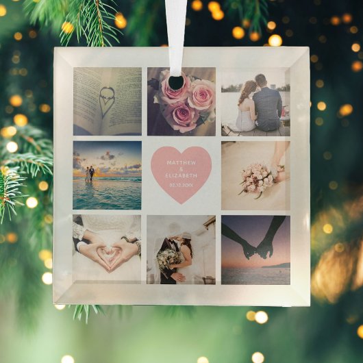 自分の家族のカスタム写真を作成する ガラスオーナメント