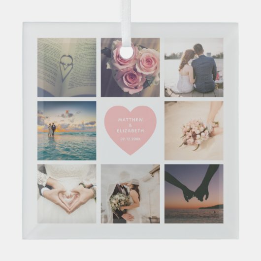 自分の家族のカスタム写真を作成する ガラスオーナメント (正面)