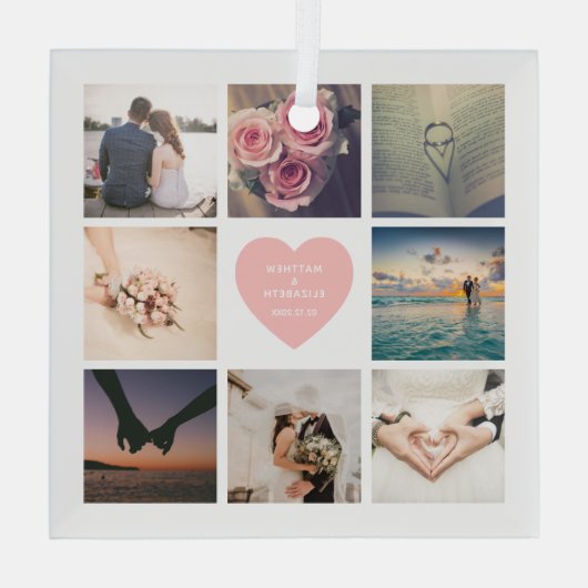 自分の家族のカスタム写真を作成する ガラスオーナメント (裏面)