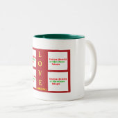 自分の家族のカスタム写真クリスマスプレゼントを作成 ツートーンマグカップ (正面右)