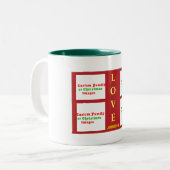 自分の家族のカスタム写真クリスマスプレゼントを作成 ツートーンマグカップ (正面左)