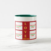 自分の家族のカスタム写真クリスマスプレゼントを作成 ツートーンマグカップ (中央)