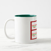 自分の家族のカスタム写真クリスマスプレゼントを作成 ツートーンマグカップ (左)