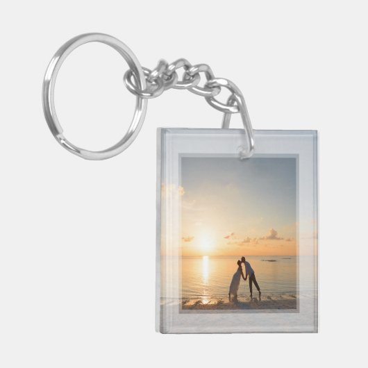 自分の家族のカスタム写真結婚式の引き出物を作成 キーホルダー (正面左)