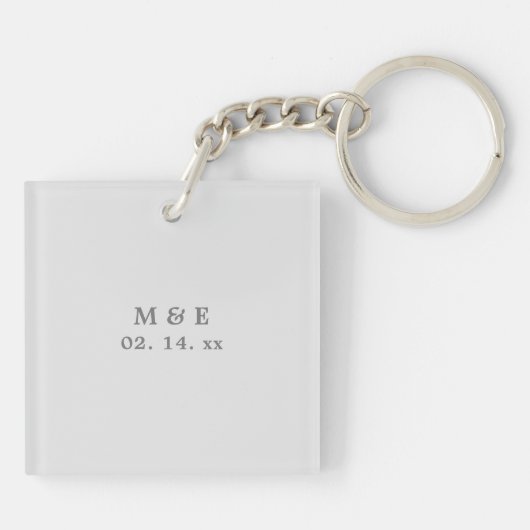 自分の家族のカスタム写真結婚式の引き出物を作成 キーホルダー (裏面)