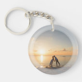 自分の家族のカスタム写真結婚式の引き出物を作成 キーホルダー (正面)