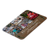 自分の家族のコラージュ素朴な木のクリスマスを作る マグネット (左側)