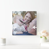 自分の家族のフォトクロックを作成する スクエア壁時計 (ホーム)