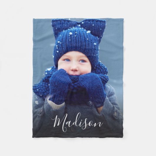 自分の家族のフォトモノグラムを作成する フリースブランケット (正面)
