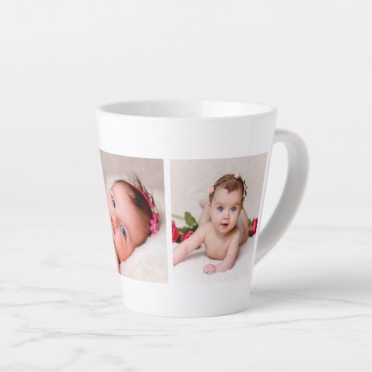 自分の家族のベビー写真の作成 カフェラテマグ (右アングル)