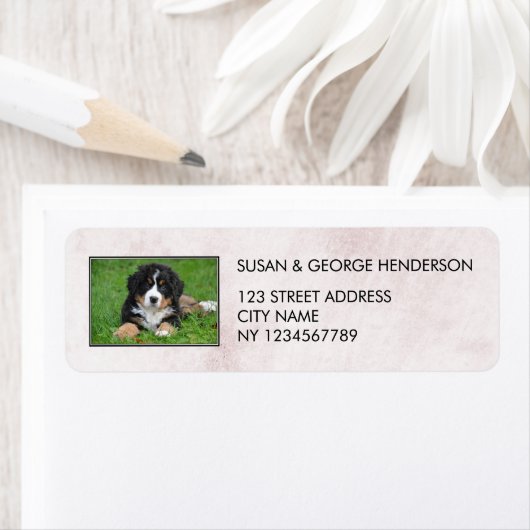 自分の家族のペット大理石差出人住所を作成 ラベル (インサイチュ)